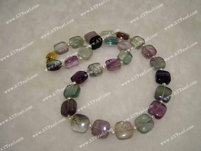 Rainbow fluorite collier de perles