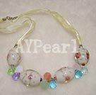 colored glaze crystal necklace