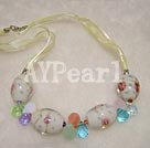 colored glaze crystal necklace