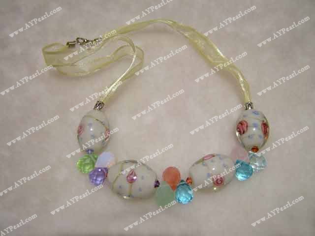 colored glaze crystal necklace
