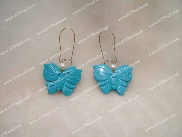 buttfly-shaped turquoise earring