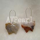 Wholesale buttfly-shaped agate earring