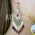 Wholesale Gemstone Earrings-pearl garnet earring