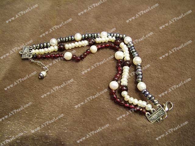 pearl garnet bracelet