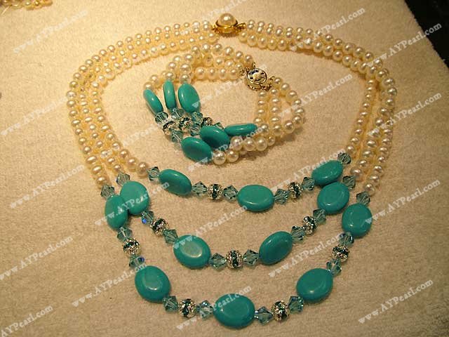 Pearl Jewelry Wholesale-Austria crystal pearl set