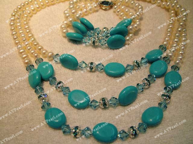Pearl Jewelry Wholesale-Austria crystal pearl set