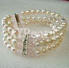 Wholesale pearl Rose quartz bracelet