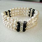 Pearl Black Crystal Armband