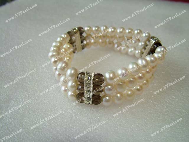 Bracelet de perles de quartz fumé