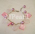 Wholesale rose quartz shell bracelet