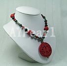 coral lacquer necklace