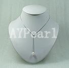 Wholesale platinum-gilt silver pearl necklace 