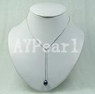 Wholesale platinum-gilt silver pearl necklace 