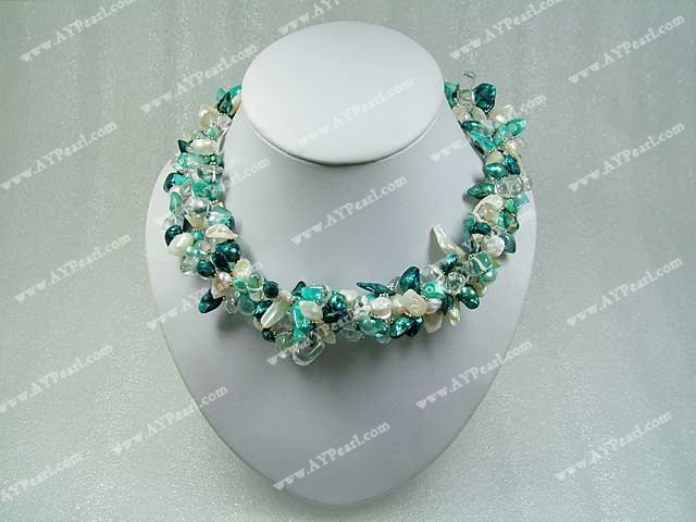 pearl crystal necklace