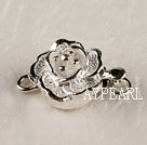 flower shape 925 silver clasp,Silver White,6*12mm