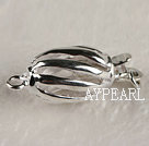 rugby shape 925 silver clasp,Silver White,8*14mm