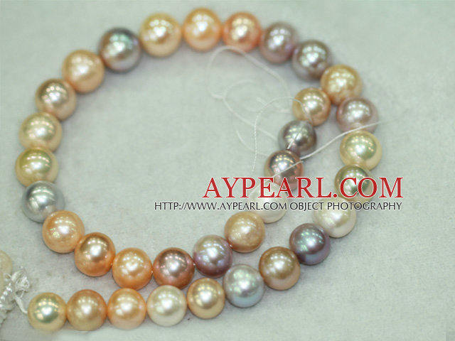 Freshwater pearl beads, multi-color, 12-14mm round. A grade. Sold per 15.7-inch strand.