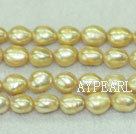 Baroque freshwater pearl beads,Champagne,8-9mm