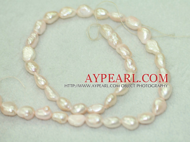 Freshwater pearl beads, dyed pink, 8-9mm baroque. Sold per 15-inch strand.