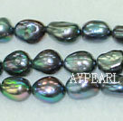 Freshwater pearl beads, dyed dark, 8-9mm baroque. Sold per 15-inch strand.