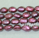 Freshwater pearl beads, dyed dark red, 8-9mm baroque. Sold per 15-inch strand.