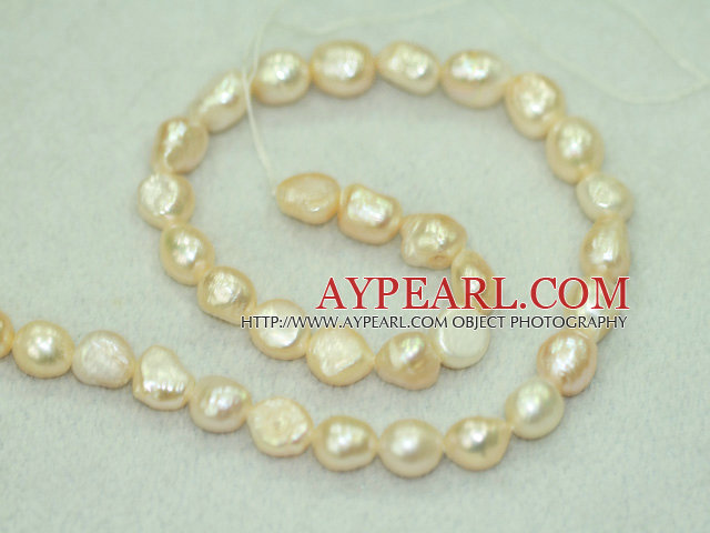 Freshwater pearl beads, dyed light yellow, 8-9mm baroque. Sold per 15-inch strand.