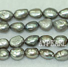 Baroque freshwater pearl beads,Silver Gray,8-9mm