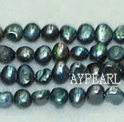 Freshwater pearl beads, dyed dark blue, 5-6mm potato. Sold per 14-inch strand.