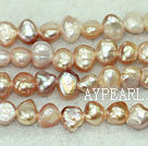 Freshwater pearl beads, dyed pink, 5-6mm potato. Sold per 14-inch strand.