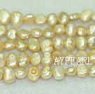 Potato shape freshwater pearl beads,Champagne,5-6mm