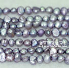 Potato shape freshwater pearl beads,Lavender,5-6mm