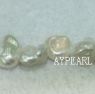 Freashwater pearl beads, white,  5*7*9mm top-drilled keshi. Sold per 15.4-inch strand.