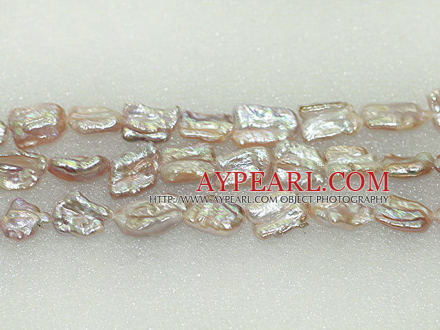 Biwa freshwater pearl beads, *14*18mm side-drilled keshi. Sold per 15-inch strand.