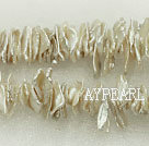 Biwa freshwater pearl beads, 5*10*18mm keshi. Sold per 15inch strand.