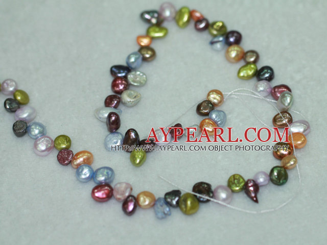 Freashwater pearl beads, multi-color,  5*7*9mm top-drilled keshi. Sold per 15.4-inch strand.