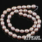 Rice Shape Freshwater Pearl Beads,Natural Purple, 7-8mm, Sold per 14.6-Inch Strand,7-8mm