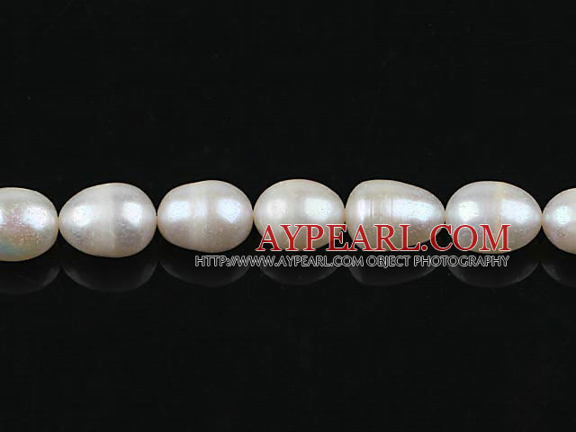 Rice Shape Freshwater Pearl Beads,Natural White, 8-9mm, Sold per 14.6-Inch Strand