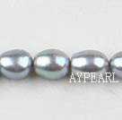 Discount Rice Shape Freshwater Pearl Beads, Gray, 8-9mm, Sold per 14.6-Inch Strand