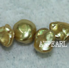 Reborn freshwater pearl top-drilled small beads,Champagne,5*7*9mm