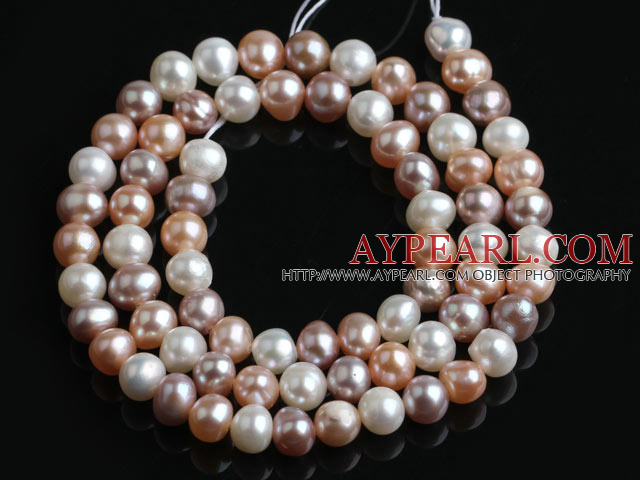 Freshwater Pearl Beads, Natural White Pink Purple Color, 5-6mm, Sold per 14.6-Inch Strand