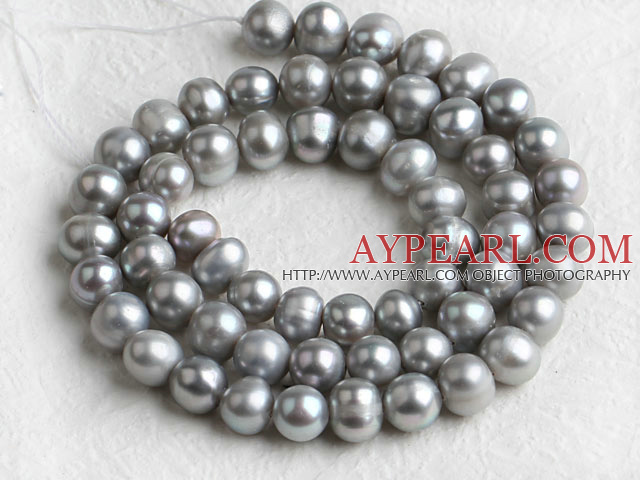 Freshwater Pearl Beads, Gray, 6-7mm, Sold per 14.6-Inch Strand