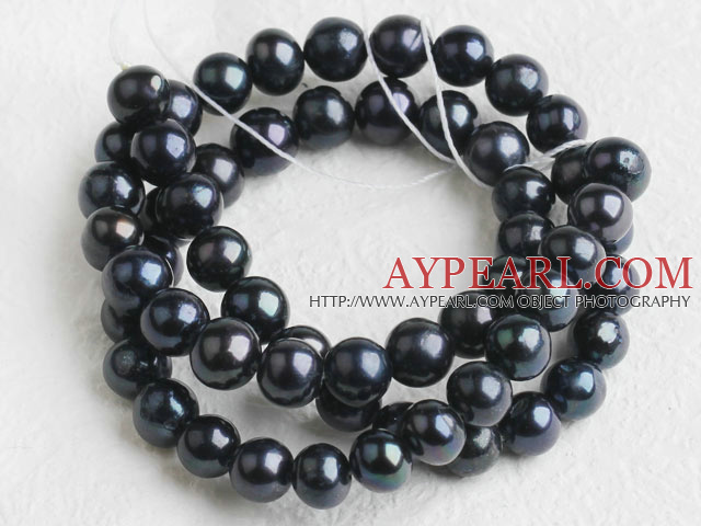 Freshwater Pearl Beads, Natural Black, 7-8mm, Sold per 15-Inch Strand