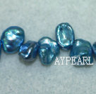 Reborn freshwater pearl top-drilled small beads,Jean Blue,5*7*9mm