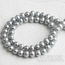 Freshwater Pearl Beads, gray, 7-8mm potato. Sold per 14.8-Inch Strand