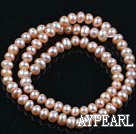 Pearl Beads, Pink, 4.5-5.5mm natural abacus shape, Sold per 15-inch strand