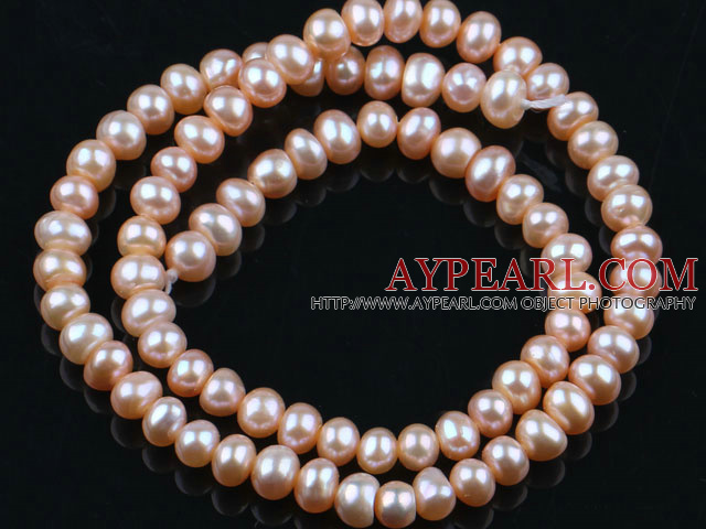 Pearl Beads, Pink, 4.5-5.5mm natural abacus shape, Sold per 15-inch strand
