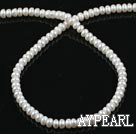 Pearl Beads, White, 6-7mm natural abacus shape, Sold per 15-inch strand
