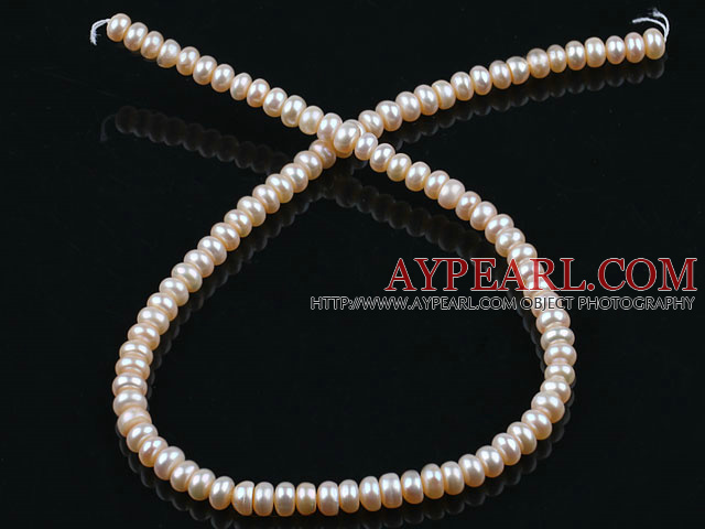 Pearl Beads, Pink, 6-7mm natural abacus shape, Sold per 15-inch strand