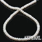 Pearl Beads, White, 7-8mm natural abacus shape, Sold per 15-inch strand