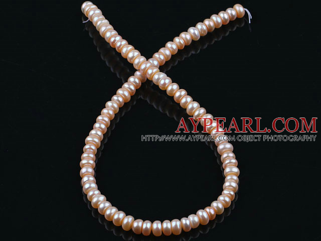 Pearl Beads, Pink, 7-8mm natural abacus shape, Sold per 15-inch strand